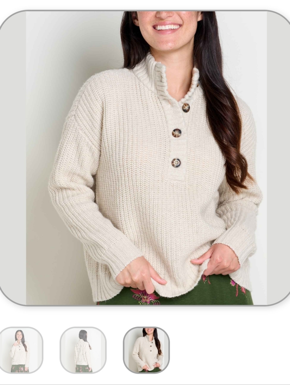 Women's Moss Point Henley Sweater - Gray